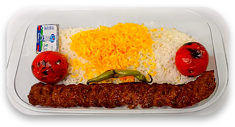 چلوکباب کوبیده تک سیخ