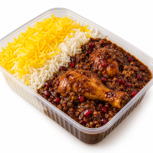 یکشنبه: چلو خورشت فسنجان با مرغ